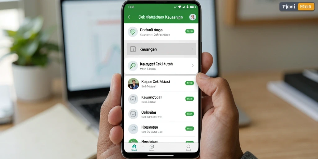 Antarmuka aplikasi Cek Mutasi F08 yang intuitif dan informatif.