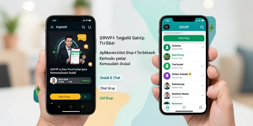 Tampilan antarmuka G9VIP yang menarik dan fungsional untuk Chat Grup.