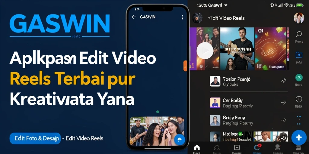 Tampilan antarmuka GASWIN yang ramah pengguna untuk Edit Video Reels.