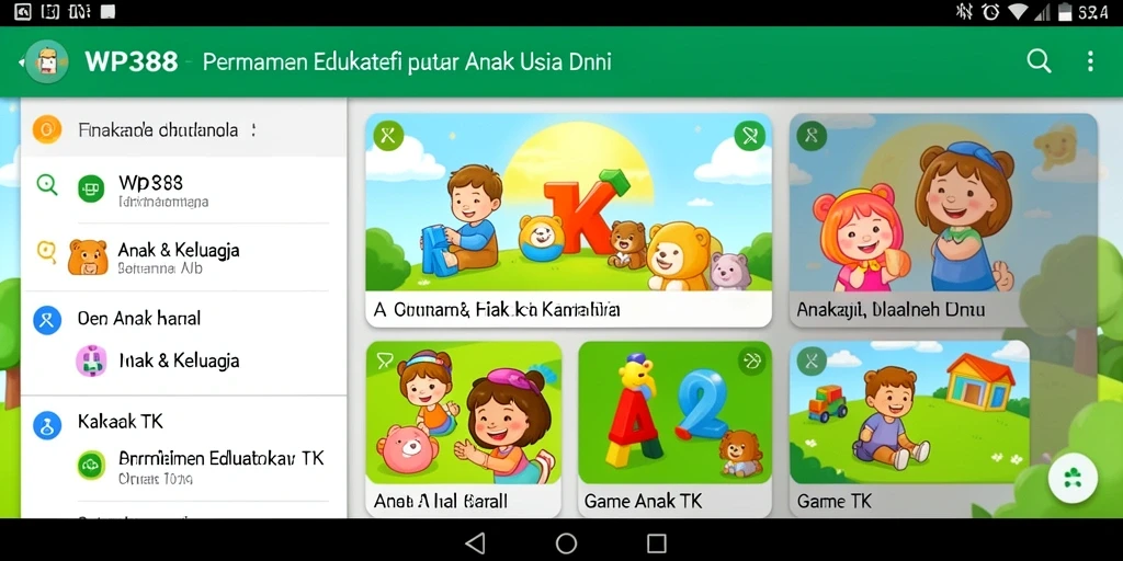 Antarmuka menarik dari aplikasi Game Anak TK WP888.